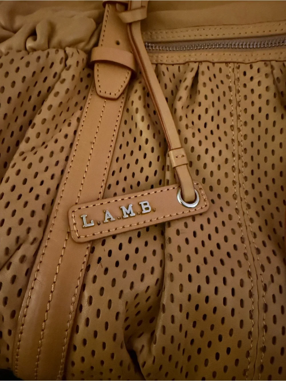 L.A.M.B. PERFORATED SOFT LEATHER PURSE VINTAGE Y2K.